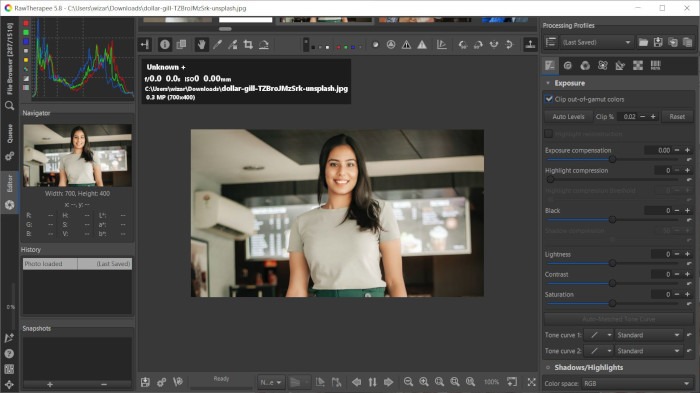 Photo Editing Apps Rawtherapee Main