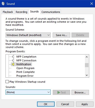 Windows Disable Notifications Windows Notification None