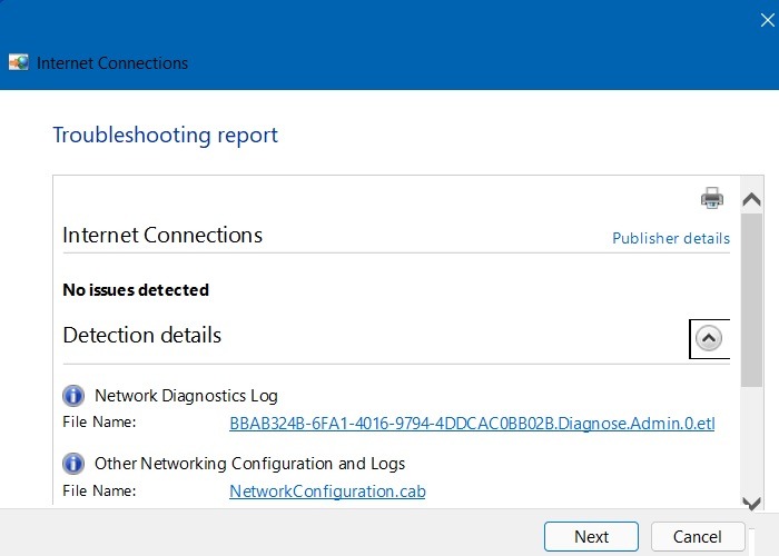 Windows Network Cable No Issues Detected