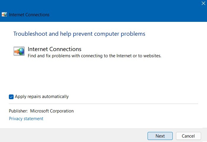 Windows Network Cable Unplugged Apply Repairs Automatically