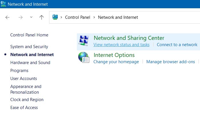Windows Network Cable Unplugged Control Panel Network Status Tasks