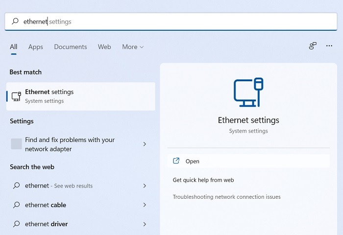 Windows Network Cable Unplugged Ethernet Settings