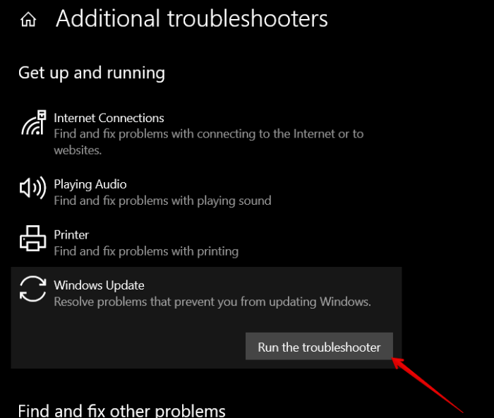 Additional Troubleshotters In Windows 10 Settings