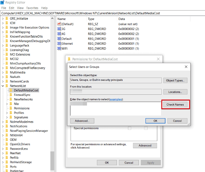 Click On Check Names