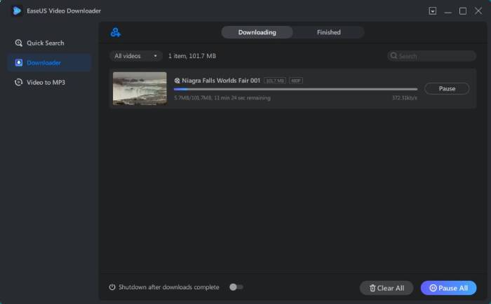 Easeus Downloader Downloading