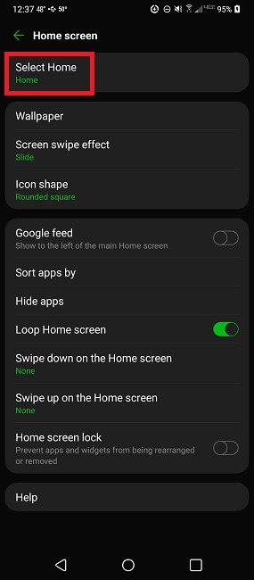 How To Assign A Home Screen On Android Select Home