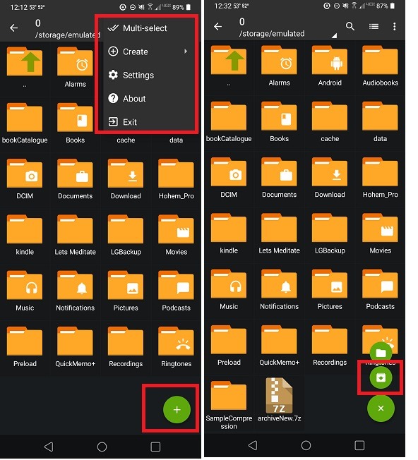 How To Compress And Extract Files On Android Using Zarchiver Menus
