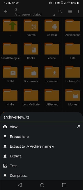 How To Compress And Extract Files On Android Using Zarchiver View
