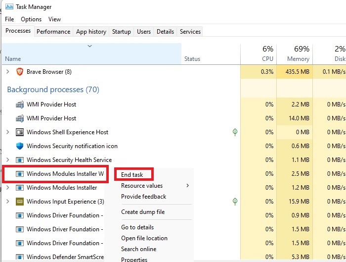 How To Fix Tiworker Exe High Cpu And Disk Usage End Task