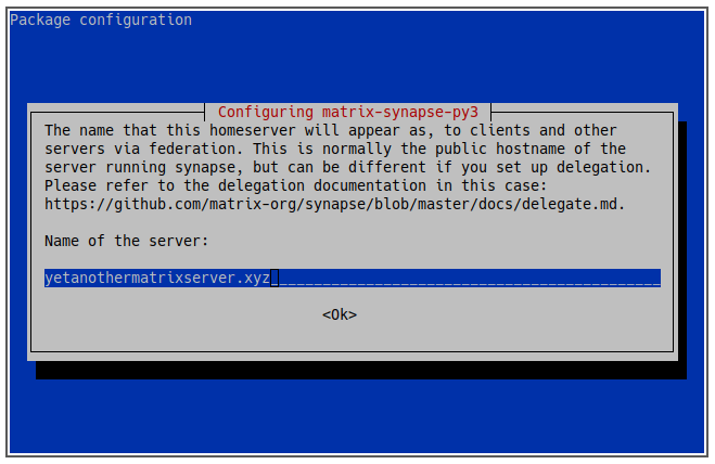 Matrix Server 16 Server Name