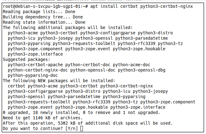 Matrix Server 20 Install Certbot