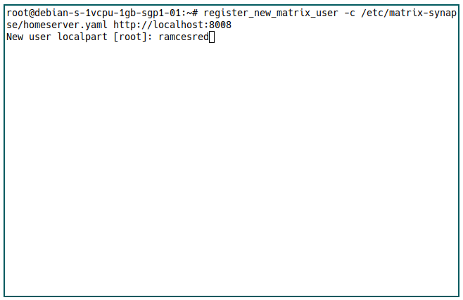 Matrix Server 24 First User Name