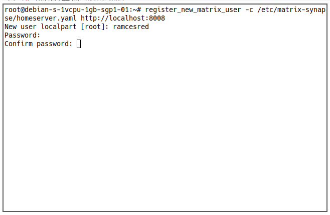 Matrix Server 25 First User Password