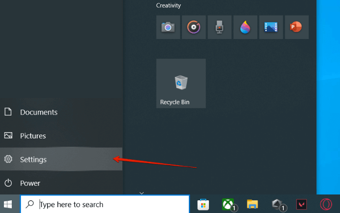 Open Settings From Taskbar