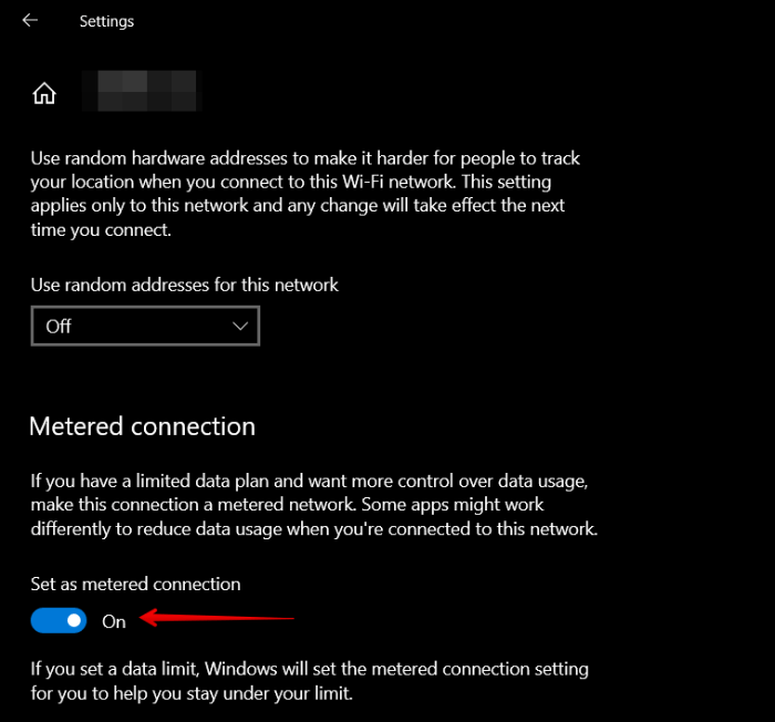 Set As Metered Connection Windows 10