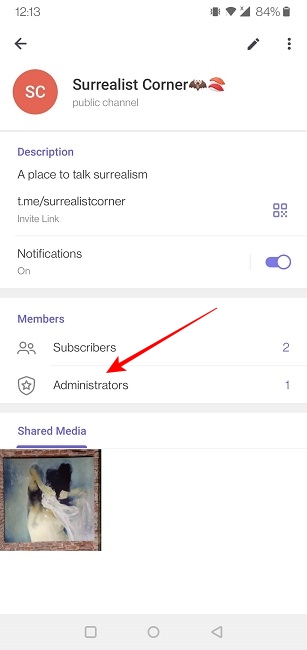 Telegram Channel Mobile Administrators