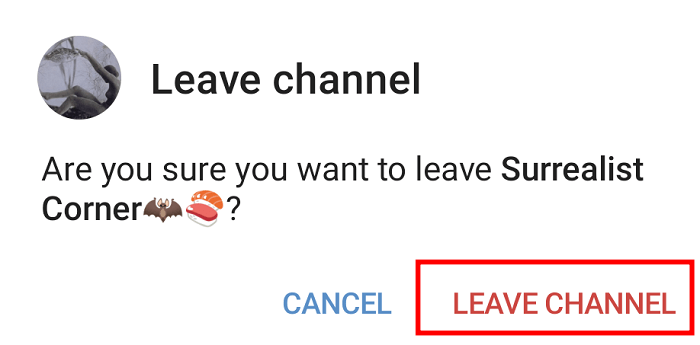 Telegram Channel Mobile Confirm Leave