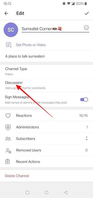 Telegram Channel Mobile Discussion
