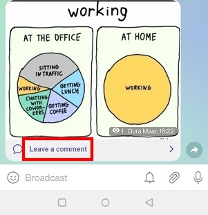 Telegram Channel Mobile Leave Comment