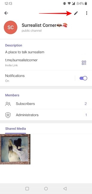 Telegram Channel Mobile Pencil Icon