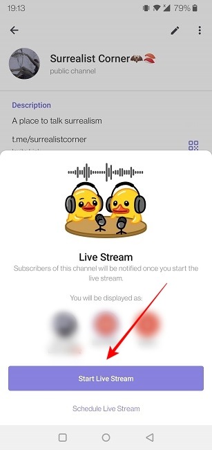 Telegram Channel Mobile Start