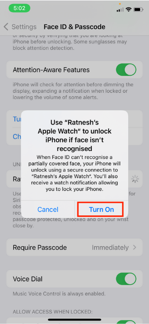Unlock With Apple Watch Turn On The Feature