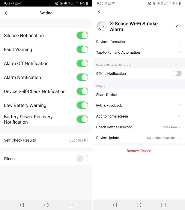 X Sense Wi Fi Smoke Detector Review App Settings