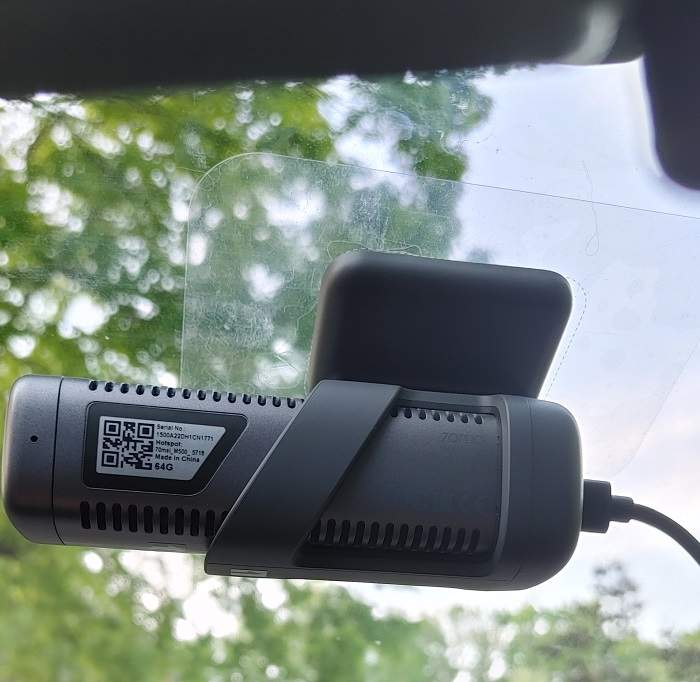 70mail Dash Cam M500 Review Mounted