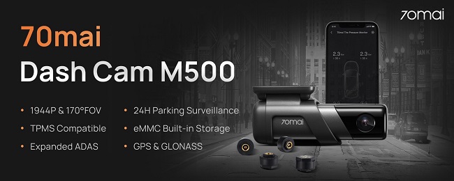 70mail Dash Cam M500 Review Tire