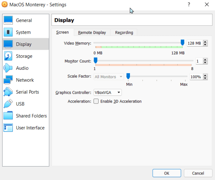 Adjust Screens Virtual Box