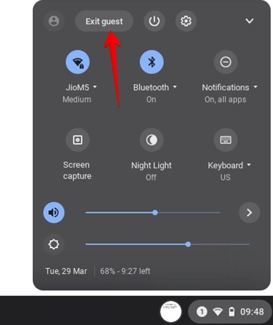 Chromebook Exit Guest