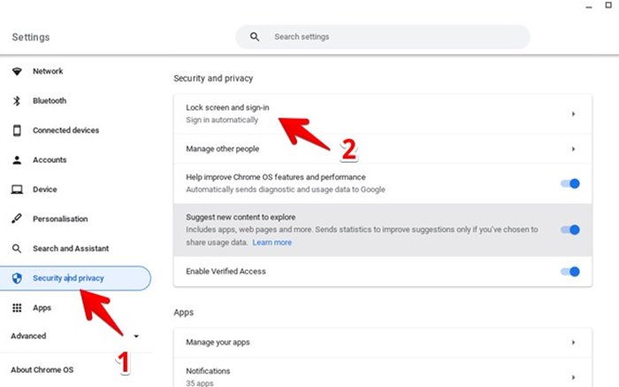 Chromebook Lock Screen Settings