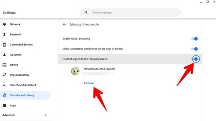 Chromebook Restrict Sign In