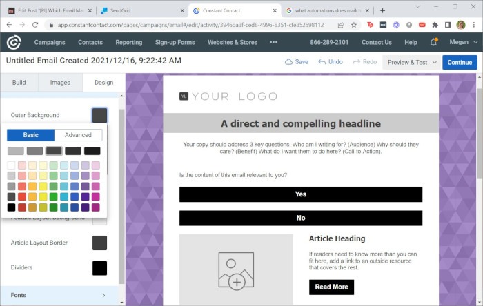 Ems Constant Contact Design More