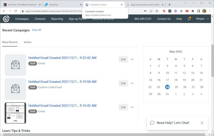 Ems Constant Contact Menu