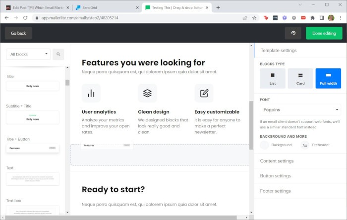 Ems Mailerlite Design More