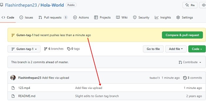 Github Add Animation Screenshot Pushes Mp4 Inserted