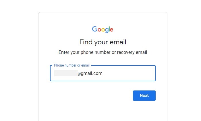 Locked Out Google Recovery Find Your Email Enter Recovery Email