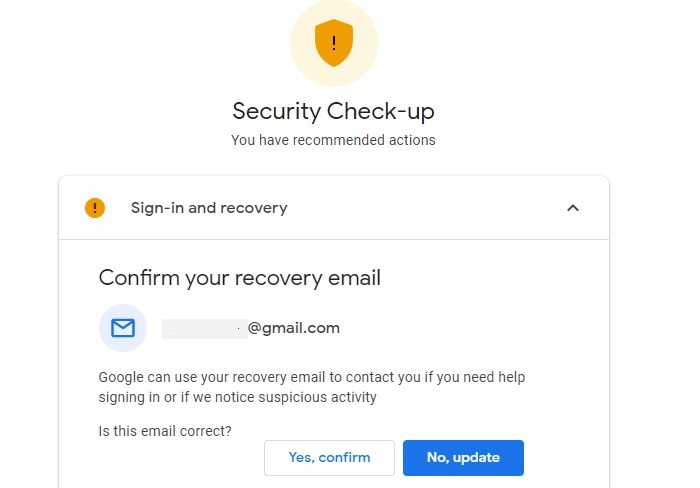 Locked Out Google Recovery Security Checkup Recommended Actions