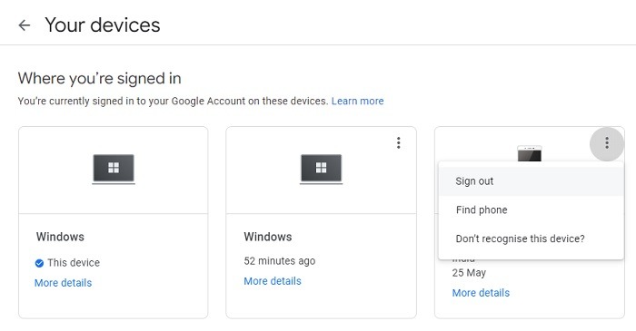 Locked Out Google Recovery Sign Out Of Devices