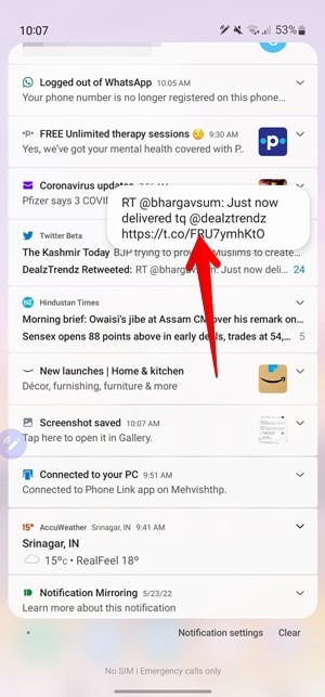 S Pen Air View Notifications