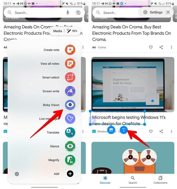 S Pen Copy Text Bixby Vision