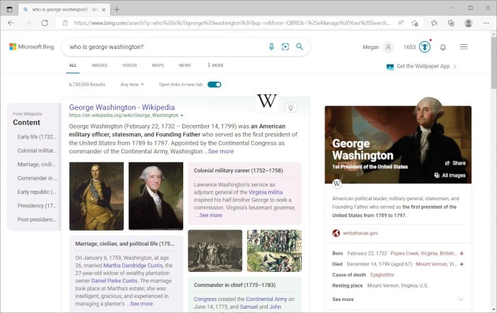 Best Search Engine Bing George Washington Search Engines Bing Person
