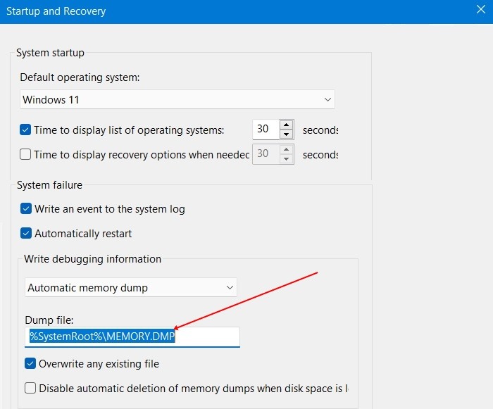 Unexpected Store Dump File Startup Recovery