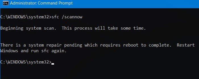 Unexpected Store Sfc Scannow