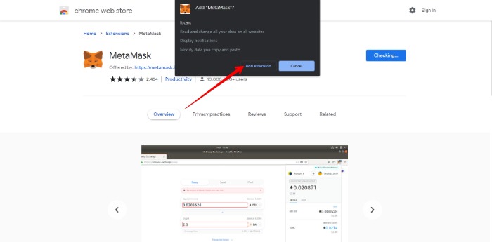 Add Metamask Extension