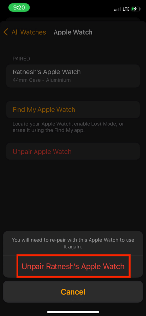 Apple Watch Not Unlocking Mac Unpair Apple Watch Confirmation