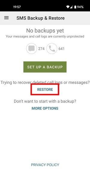 Backup Texts Sms App Restore