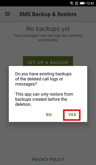 Backup Texts Sms App Yes