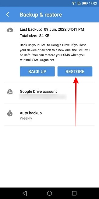 Backup Texts Sms Organizer Do Backup